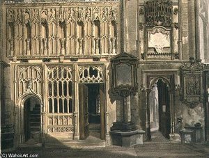 The Screen Of Abbot Islip's Chapel And The Entrance — Frederick Mackenzie