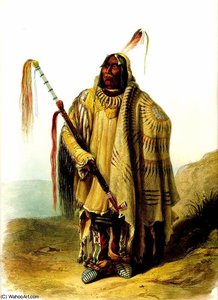 Pehriska Ruhpa Minatarre Or Big Bellied Indian — Karl Bodmer