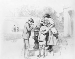 Figures At A Fountain — Edward Henry Potthast