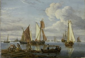 Dutch Shipping In An Estuary — Abraham Storck (sturckenburch)