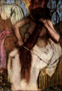 Seated Woman Combing Her Hair — Edgar Degas, Impressionism