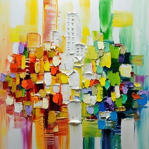 Chromatic Resonance: A Singular Study Of Textured Light And Geometric Spontaneity — Christian Noiret, Contemporary Abstract Painting