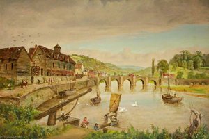 Wye Bridge And The Bark House, Monmouth — John Arthur Evans