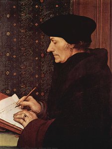 Erasmus,1523, Louvre — Hans Holbein El Joven, Renascimiento
