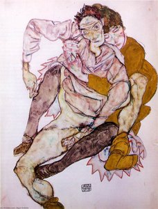 Seated Couple (egon And Edih Schiele) 1915 — Egon Schiele, Expressionism
