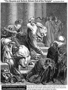 Los Comerciantes Y Los Venditores Expulsados Del Templo — Paul Gustave Doré, Romantic Art