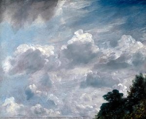 Cloud Study, Hampstead, Tree At Right — John Constable, Romantic