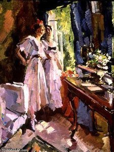 At The Open Window — Konstantin Alexeievitch Korovin