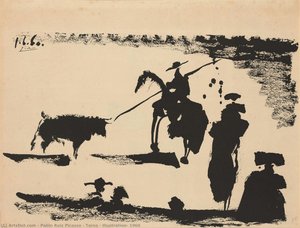 Toros - Illustration, 1960 — Pablo Picasso, Cubist Illustration