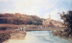 Kirkstall Abbey, Yorkshire. Evening — Thomas Girtin