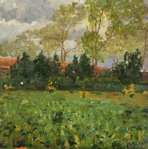 Alentejano Vegetable Patch — Henrique César De Araújo Pousão, Impressionism