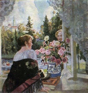 By Window — Boris Mikhailovich Kustodiev