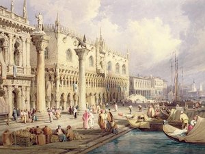 The Molo And The Doges' Palace, Venice — Samuel Prout
