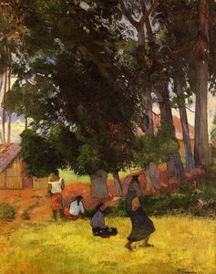 Tahitian Village — Eugène Henri Paul Gauguin, Post-impressionism