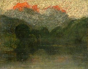 Trees and Red Tinged Sky