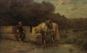 A Rest By The Fountain — Adolf Schreyer