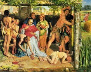A Converted British Family Sheltering A Christian Missionary From The Persecution Of The Druids — William Holman Hunt, Pre-raphaelite