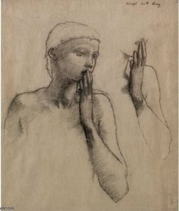 Study Of A Figure With Raised Hand — Edward Coley Burne-jones