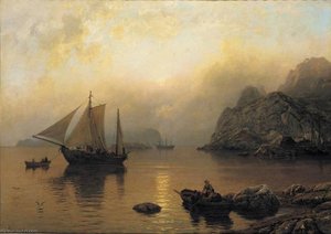 Fishing party at sunrise