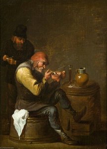 Old Men Having A Smoke — Egbert Van Heemskerck Ii