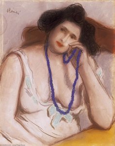 Woman With Blue Pearl Necklace — József Rippl-rónai