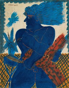 Athenean With Blue Bird — Alecos Fassianos