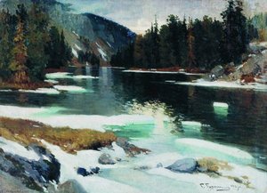 Lake Karakol — Grigory Gurkin, Impressionism