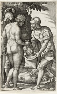 Queen Tomyris Receiving The Head Of Cyrus, King Of Persia — Georg Pencz