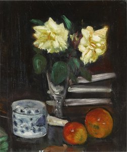 Still Life Of Apples And Yellow Roses — Джордж Лесли Хантер