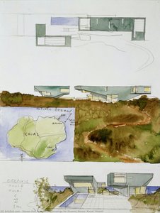 Drawings For Oceanic House, Kauai, Hawaii — Steven Holl Architects