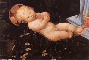 Madonna In The Forest (detail) — Filippo Di Tommaso Lippi, Early Renaissance