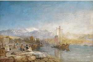 Figures On The Bank Of Lake Zurich — James Baker Pyne