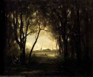 Landscape With A Lake — Jean-baptiste-camille Corot, Romantic Luminism
