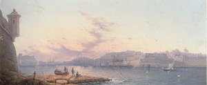 Sunset Over The Harbour, Valetta, Malta — Luigi Maria Galea