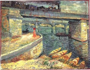 Bridges Across The Seine At Asnieres — Vincent Willem Van Gogh, Post-impressionism