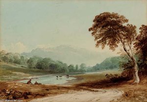 On The Wye — Anthony Vandyke Copley Fielding