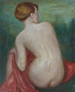 Nude With A Red Drape — Georges Van Houten