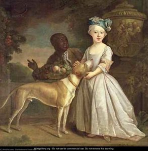 A Young Girl With A Dog And A Page, — Bartholomew Dandridge
