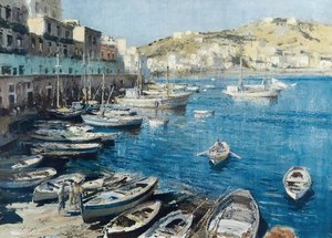 Mediterranean Harbour Scene — Edward Seago