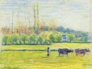 Near Eragny — Camille Pissarro, Impressionism