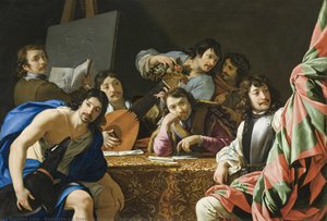 A Gathering Of Friends — Eustache Le Sueur (lesueur), Baroque