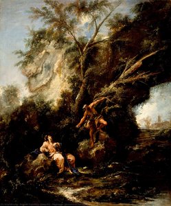 Magnasco, Alessandro; Peruzzini, Antonio Francesco - Landscape With The Temptation Of Christ — Antonio Francesco Peruzzini