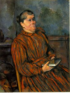 Woman In A Red Striped Dress — Paul Cézanne, Post-impressionism