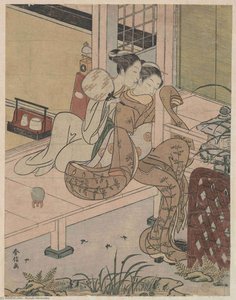 Night Rain At The Double-shelf Stand — Suzuki Harunobu, Ukiyo-e