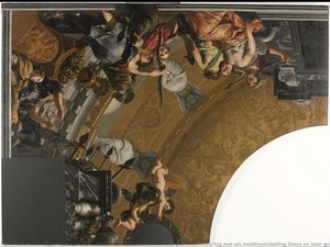 Onderdeel (linksboven) van een plafondschildering met als hoofdvoorstelling Diana en haar gezellinnen, Gerard de Lairesse, c. 1676 - c. 1682