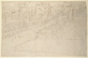 Borough High Street With St Mary Overy - From The London Panorama — Anthonis Van Den Wyngaerde