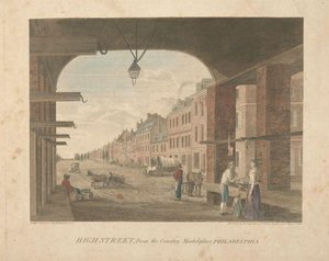 High Street, From The Country Marketplace Philadelphia. With The Procession In Commemoration Of The Death Of General George Washington — Thomas Birch