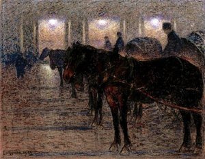 Horsedrawn Carriages Outside The Opera House, Stockholm — Nils Kreuger