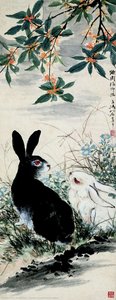 Osmanthus Fragrans And Two Rabbits — Wang Xuetao