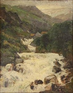 Rocky Landscape With Waterfall